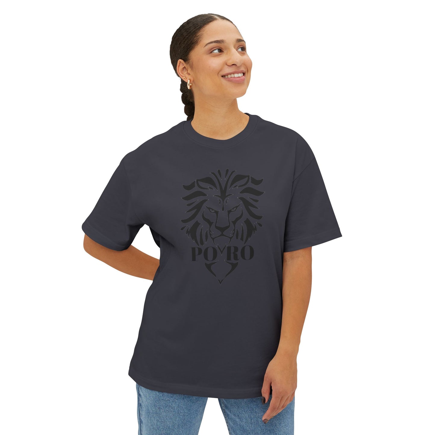 Bold Lion Graphic Oversized Tee - Unisex Boxy Cut - Perfect for Casual Style