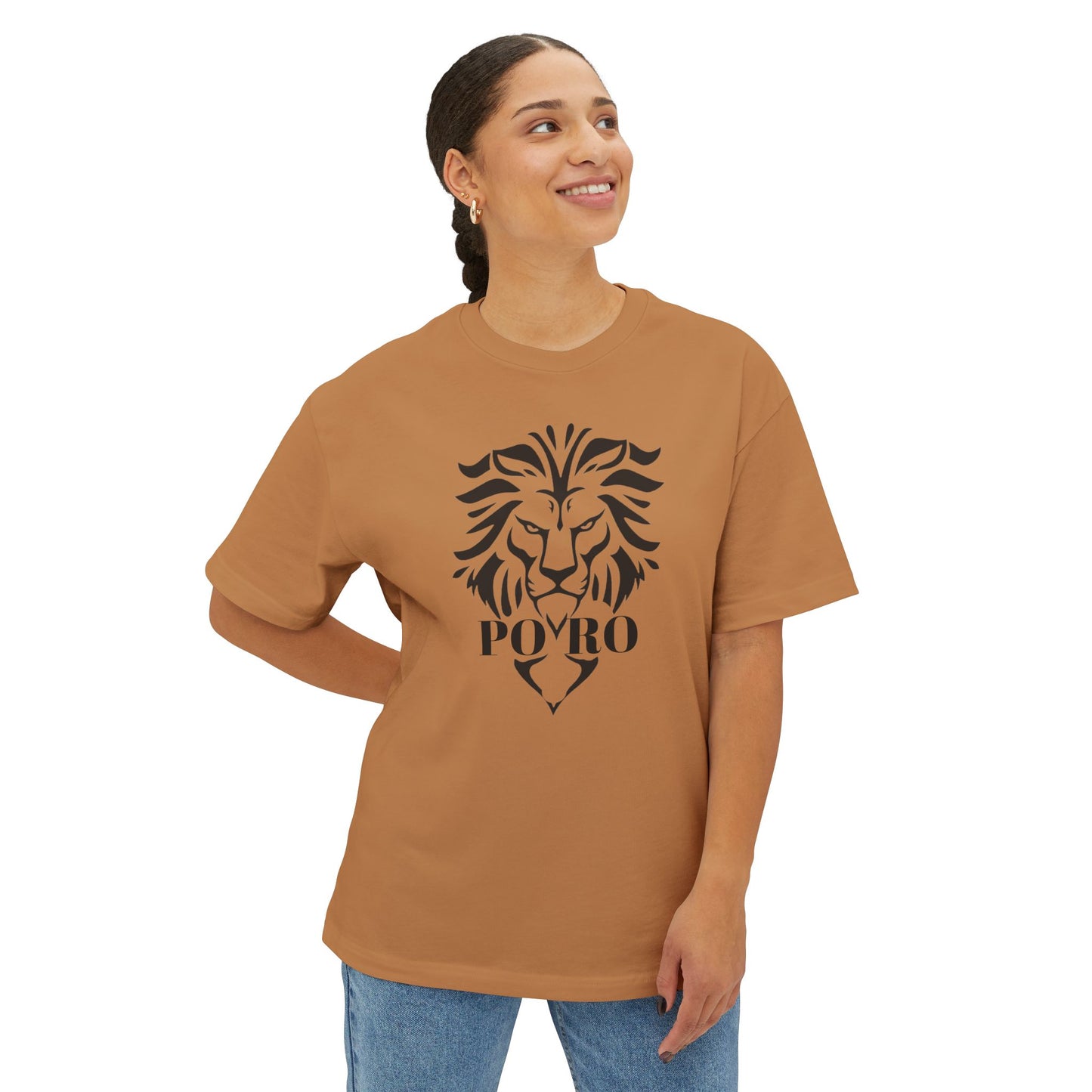 Bold Lion Graphic Oversized Tee - Unisex Boxy Cut - Perfect for Casual Style