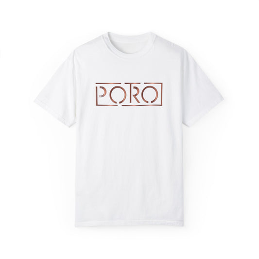 Unisex Garment-Dyed T-shirt with 'PORO' Design - Casual Fashion for Everyday Wear