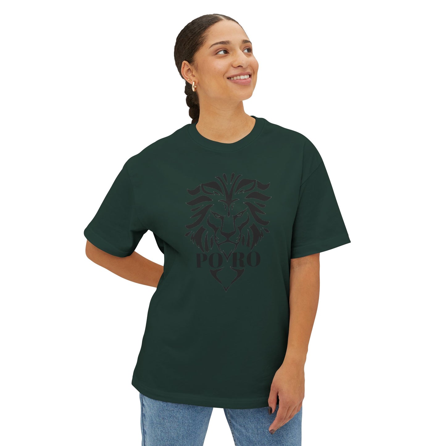 Bold Lion Graphic Oversized Tee - Unisex Boxy Cut - Perfect for Casual Style