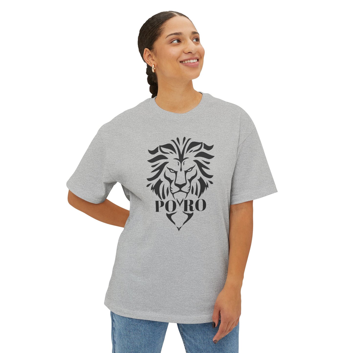 Bold Lion Graphic Oversized Tee - Unisex Boxy Cut - Perfect for Casual Style