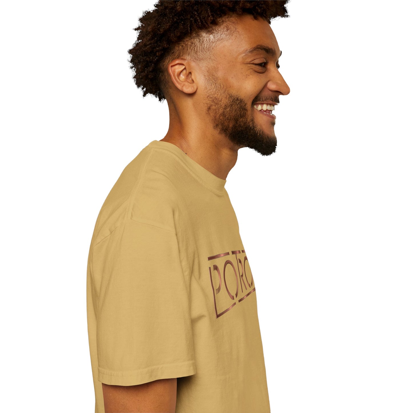 Unisex Garment-Dyed T-shirt with 'PORO' Design - Casual Fashion for Everyday Wear