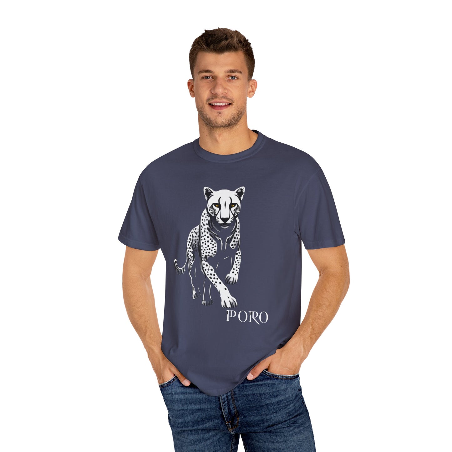Cheetah Graphic Unisex T-Shirt - Wild Animal Art Tee for Nature Lovers poro brand