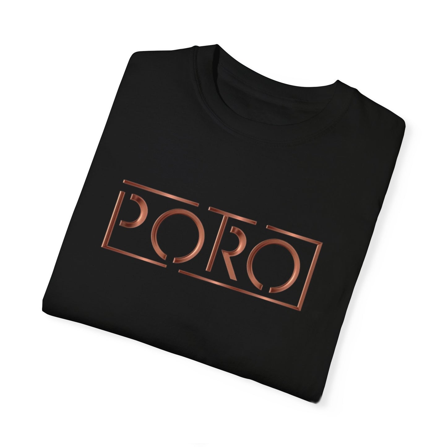 Unisex Garment-Dyed T-shirt with 'PORO' Design - Casual Fashion for Everyday Wear