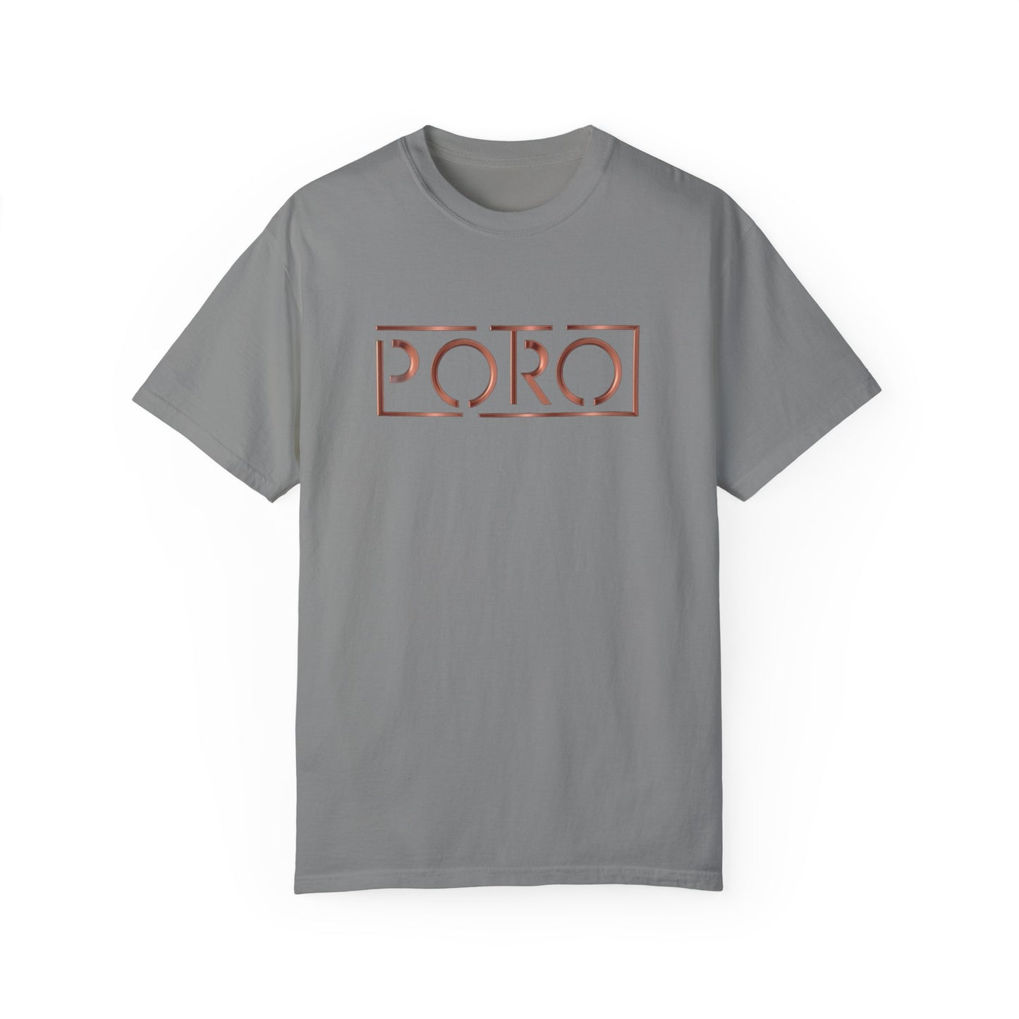 Unisex Garment-Dyed T-shirt with 'PORO' Design - Casual Fashion for Everyday Wear