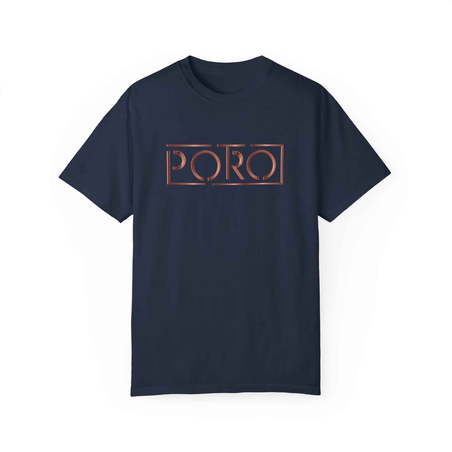 Unisex Garment-Dyed T-shirt with 'PORO' Design - Casual Fashion for Everyday Wear
