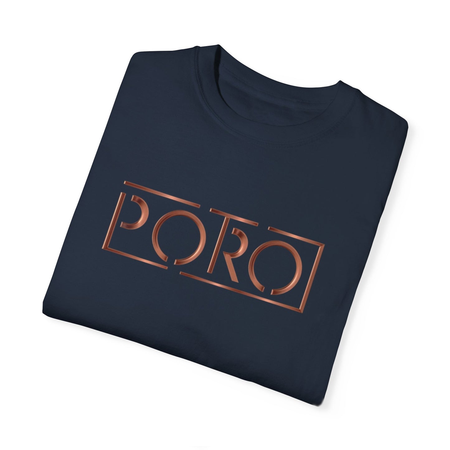Unisex Garment-Dyed T-shirt with 'PORO' Design - Casual Fashion for Everyday Wear