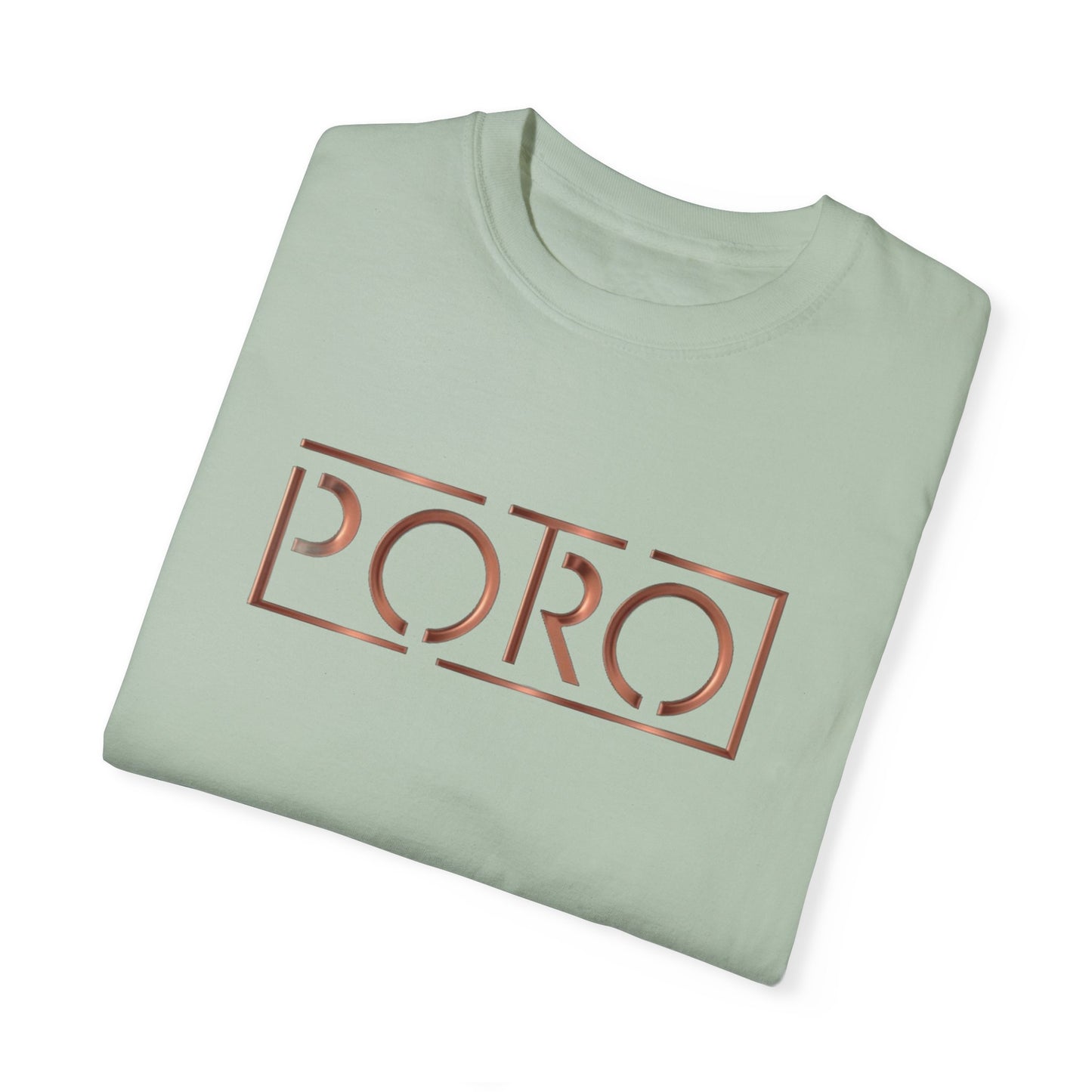 Unisex Garment-Dyed T-shirt with 'PORO' Design - Casual Fashion for Everyday Wear