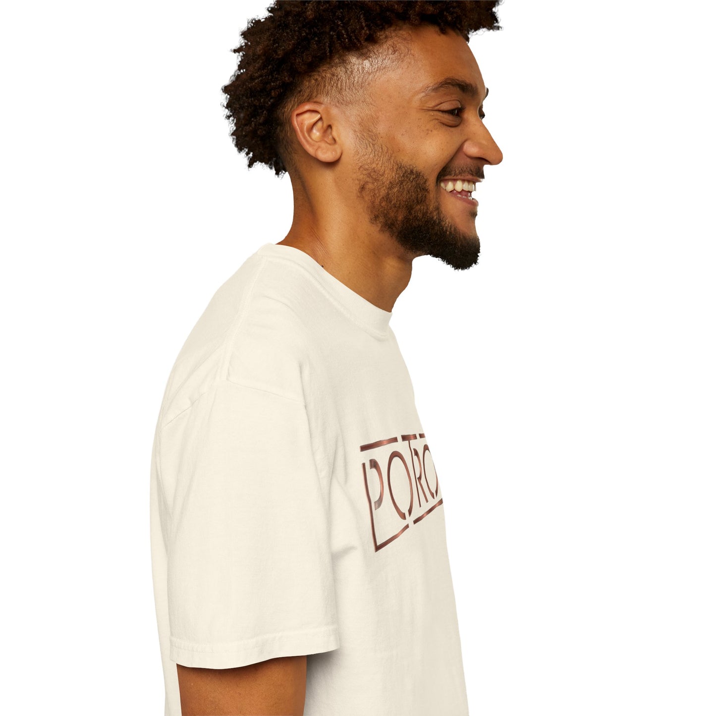Unisex Garment-Dyed T-shirt with 'PORO' Design - Casual Fashion for Everyday Wear