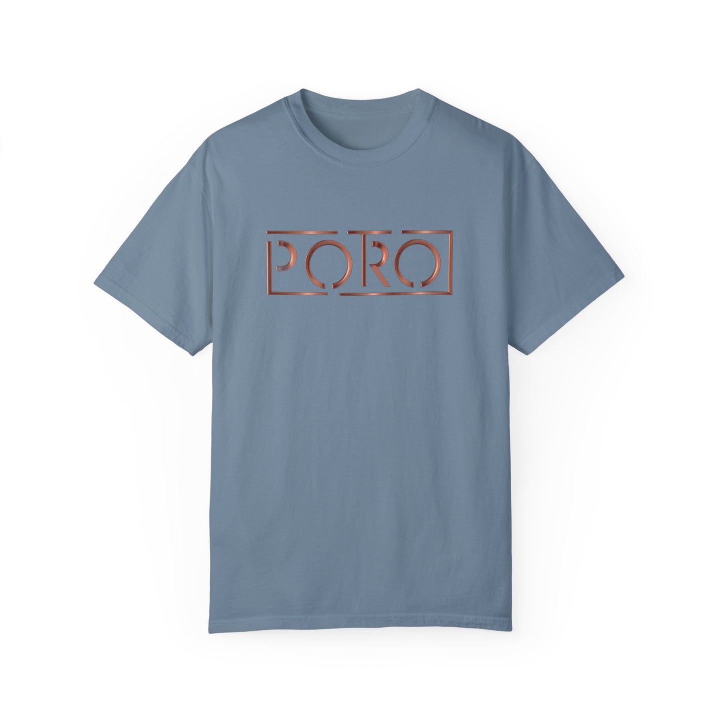 Unisex Garment-Dyed T-shirt with 'PORO' Design - Casual Fashion for Everyday Wear