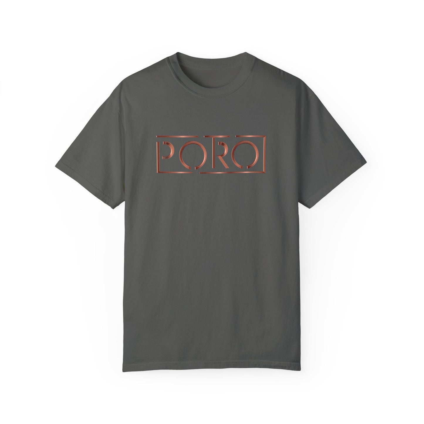 Unisex Garment-Dyed T-shirt with 'PORO' Design - Casual Fashion for Everyday Wear