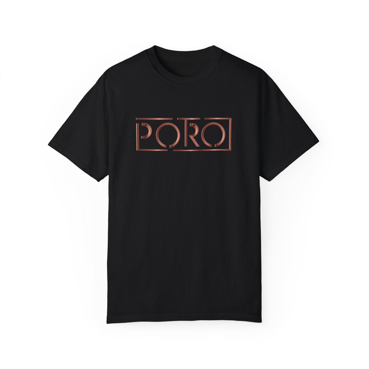 Unisex Garment-Dyed T-shirt with 'PORO' Design - Casual Fashion for Everyday Wear