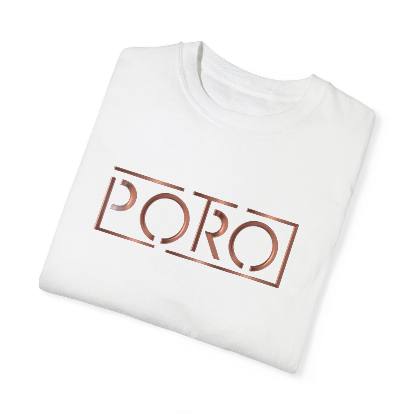 Unisex Garment-Dyed T-shirt with 'PORO' Design - Casual Fashion for Everyday Wear