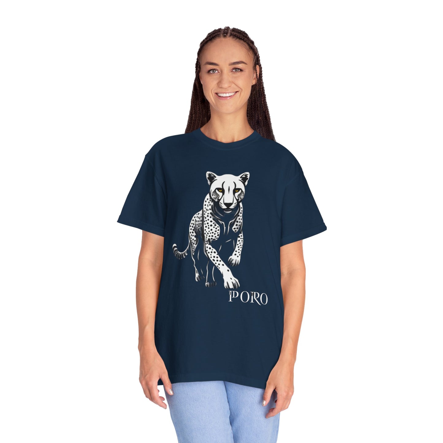 Cheetah Graphic Unisex T-Shirt - Wild Animal Art Tee for Nature Lovers poro brand