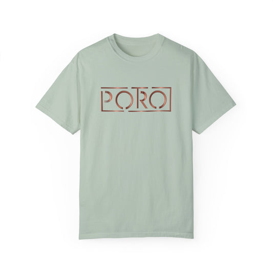 Unisex Garment-Dyed T-shirt with 'PORO' Design - Casual Fashion for Everyday Wear