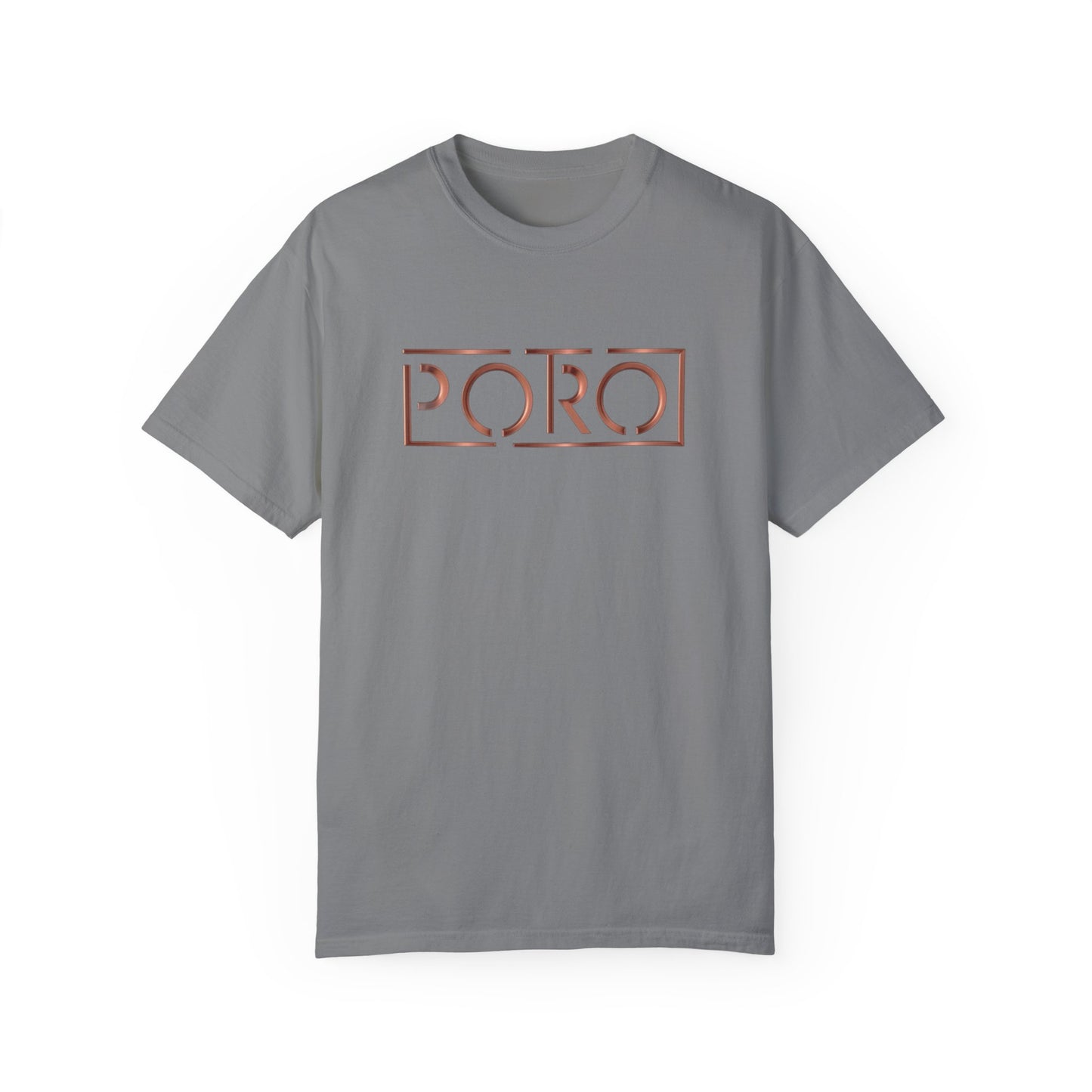 Unisex Garment-Dyed T-shirt with 'PORO' Design - Casual Fashion for Everyday Wear