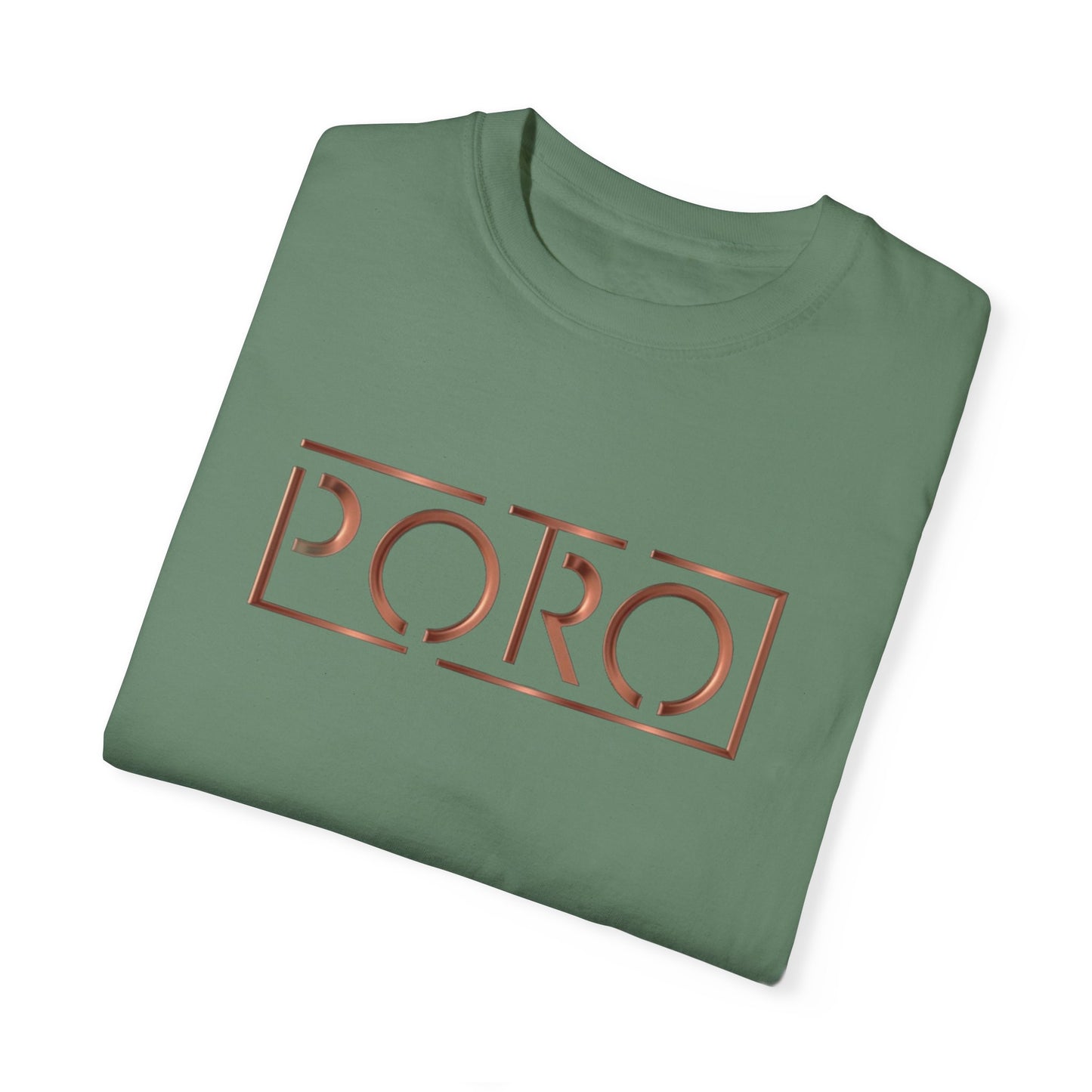Unisex Garment-Dyed T-shirt with 'PORO' Design - Casual Fashion for Everyday Wear