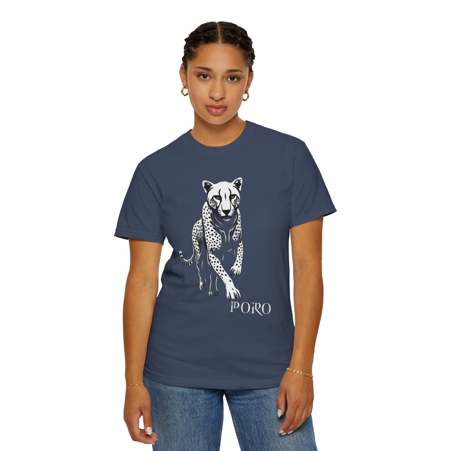 Cheetah Graphic Unisex T-Shirt - Wild Animal Art Tee for Nature Lovers poro brand