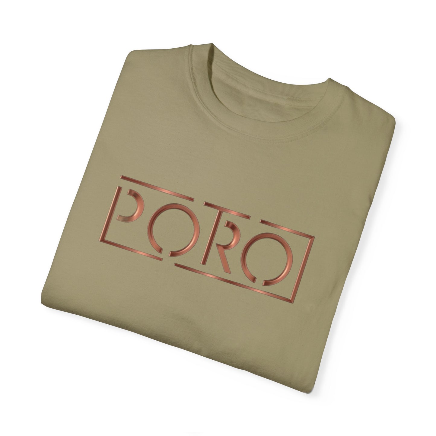 Unisex Garment-Dyed T-shirt with 'PORO' Design - Casual Fashion for Everyday Wear