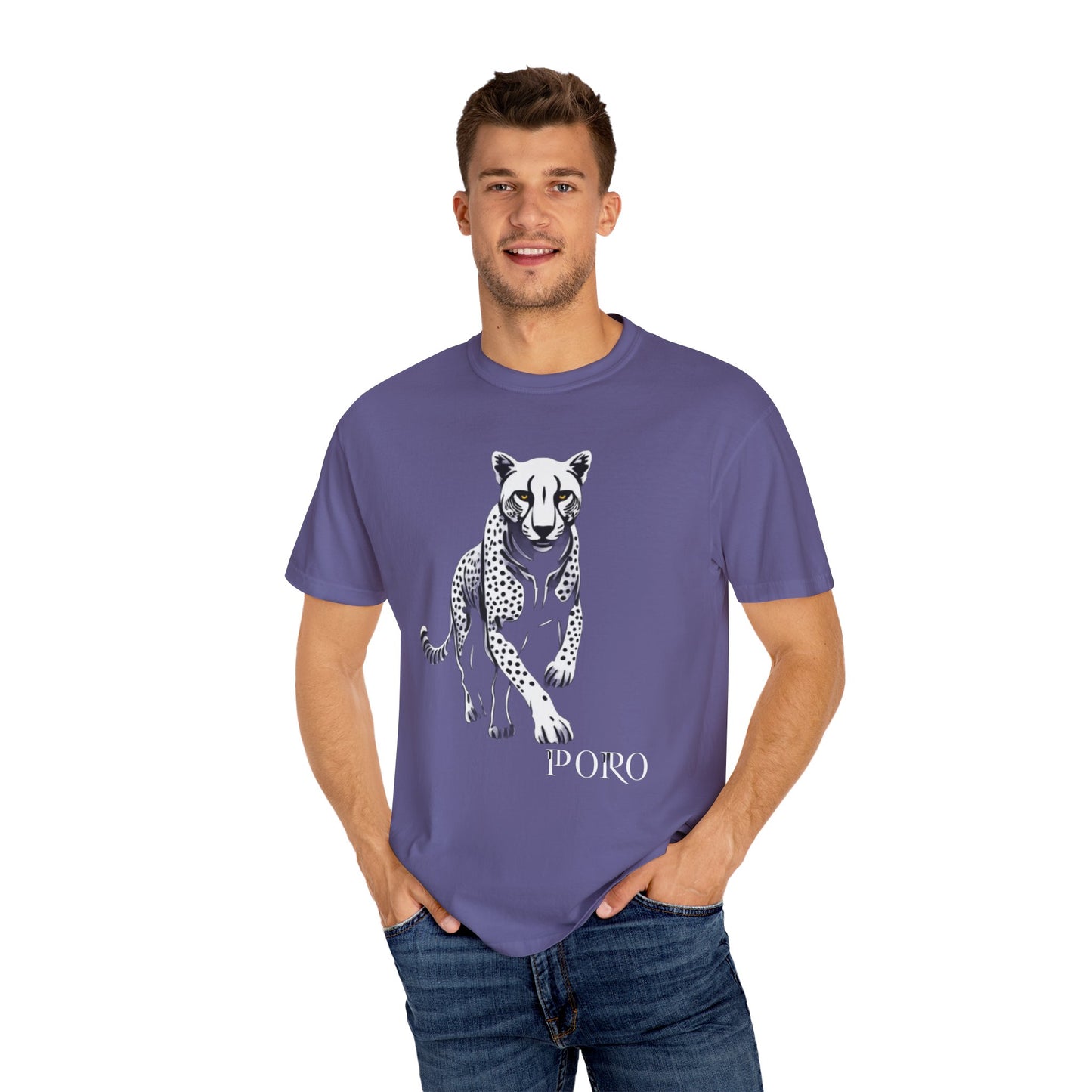 Cheetah Graphic Unisex T-Shirt - Wild Animal Art Tee for Nature Lovers poro brand