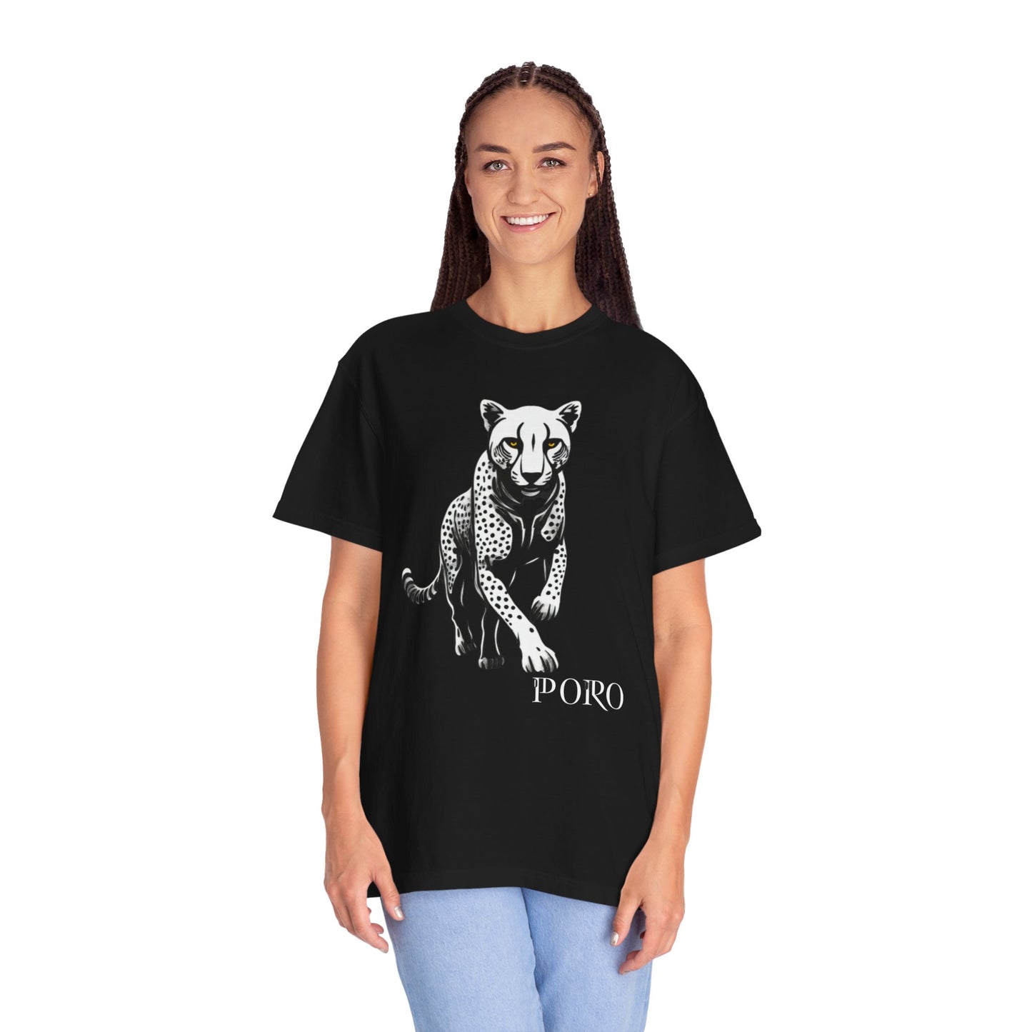 Cheetah Graphic Unisex T-Shirt - Wild Animal Art Tee for Nature Lovers poro brand