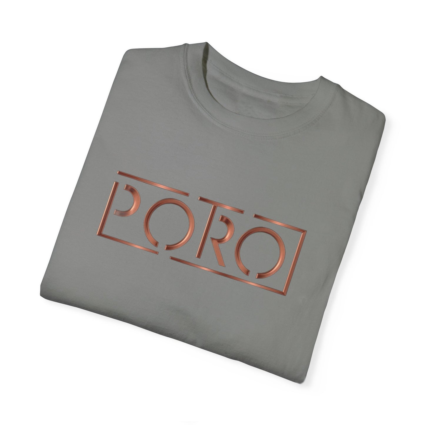Unisex Garment-Dyed T-shirt with 'PORO' Design - Casual Fashion for Everyday Wear