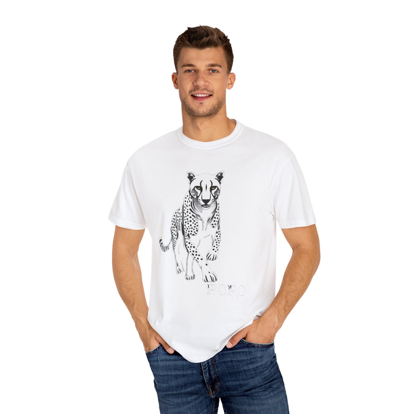 Cheetah Graphic Unisex T-Shirt - Wild Animal Art Tee for Nature Lovers poro brand