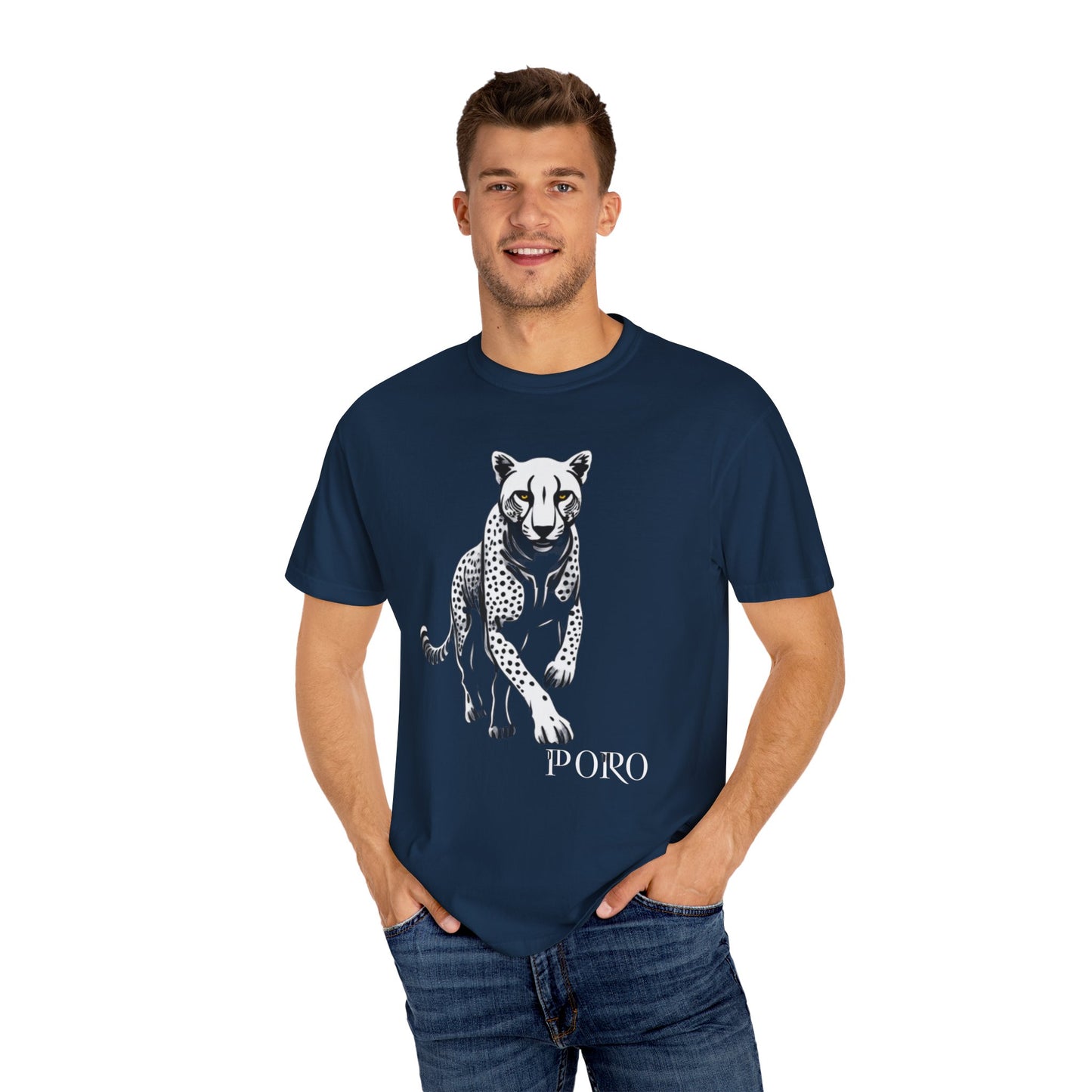 Cheetah Graphic Unisex T-Shirt - Wild Animal Art Tee for Nature Lovers poro brand