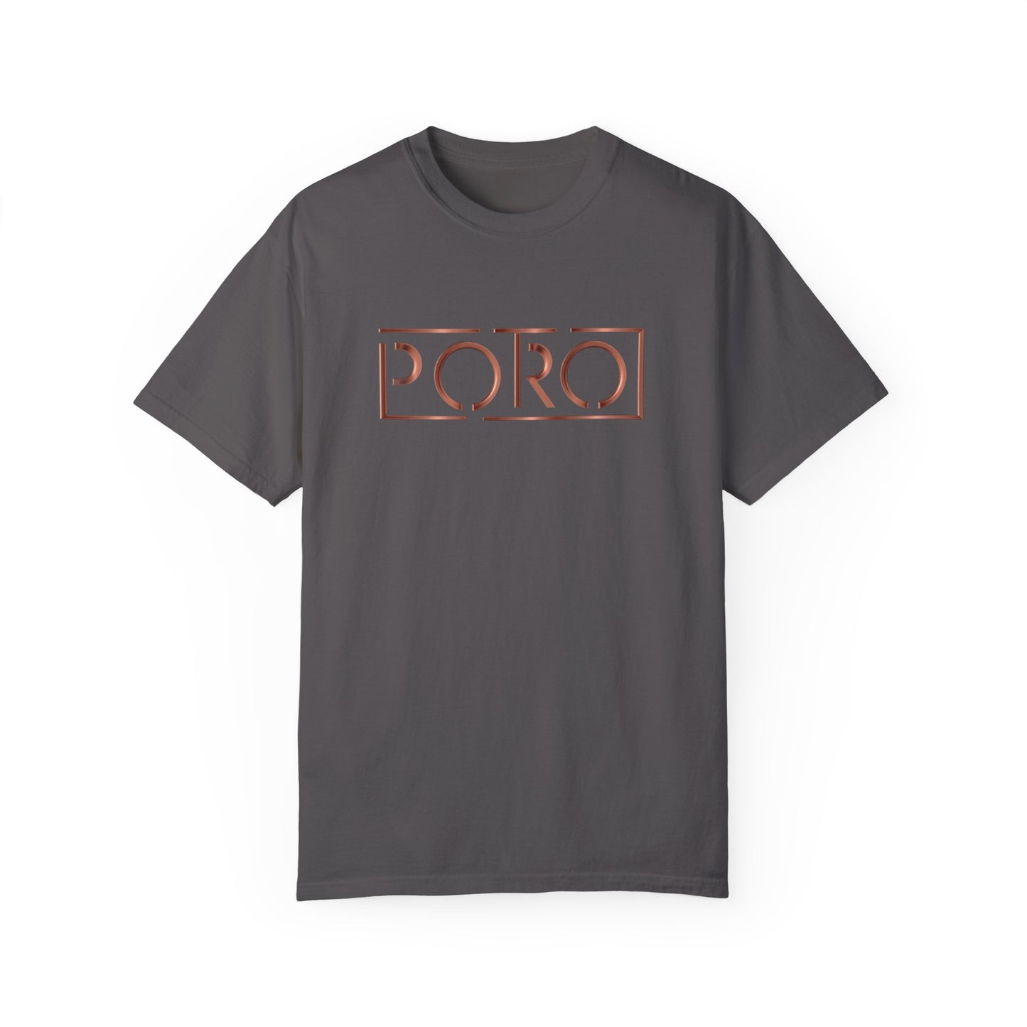 Unisex Garment-Dyed T-shirt with 'PORO' Design - Casual Fashion for Everyday Wear