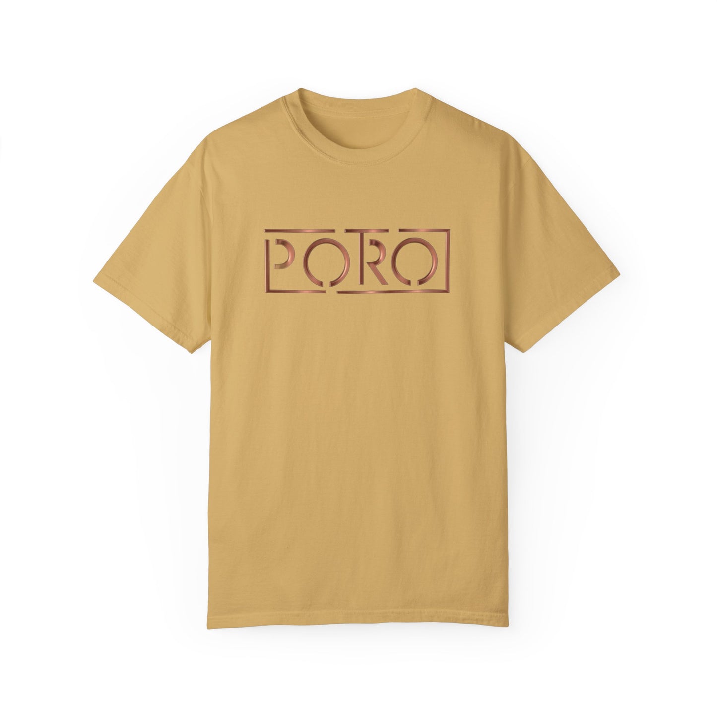 Unisex Garment-Dyed T-shirt with 'PORO' Design - Casual Fashion for Everyday Wear