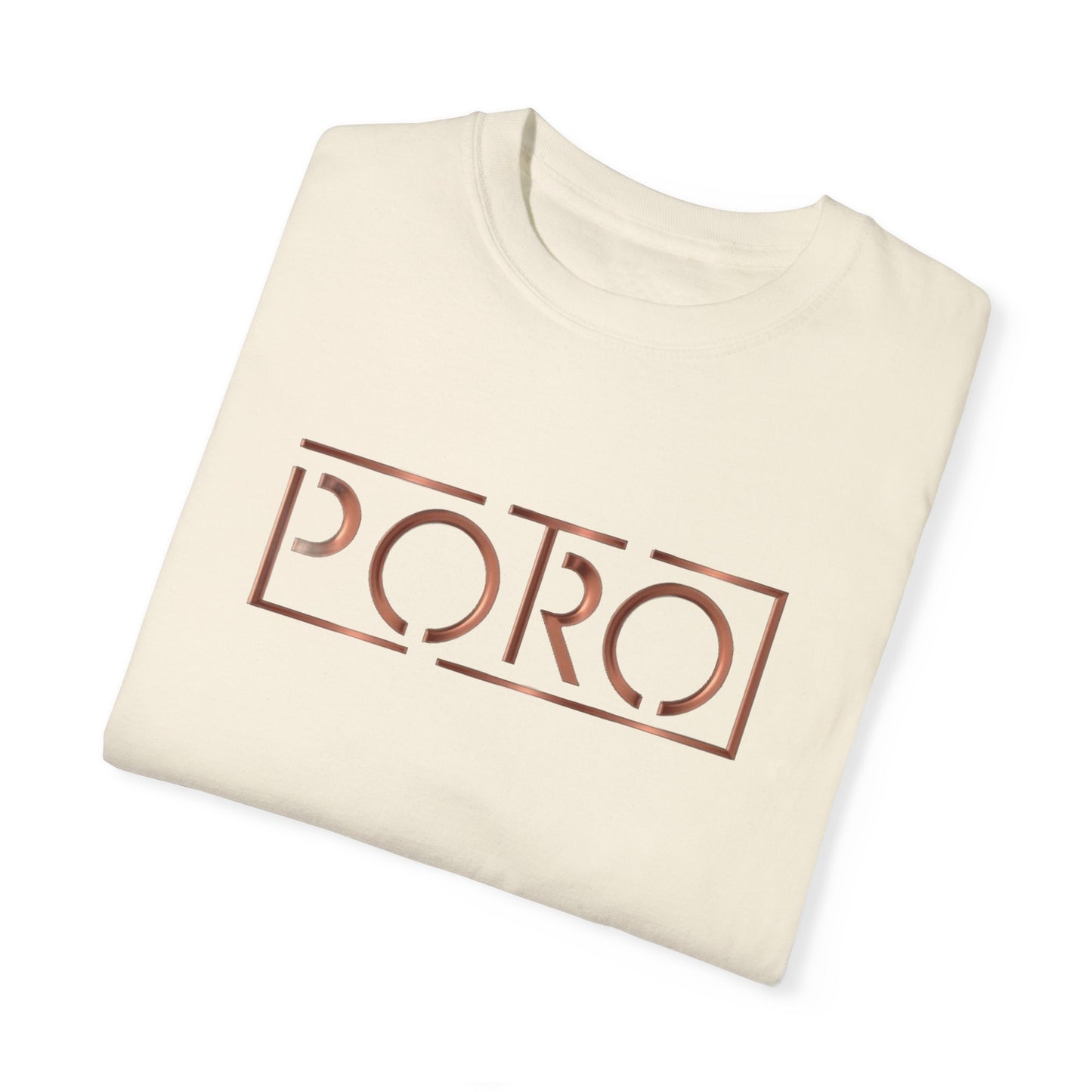 Unisex Garment-Dyed T-shirt with 'PORO' Design - Casual Fashion for Everyday Wear