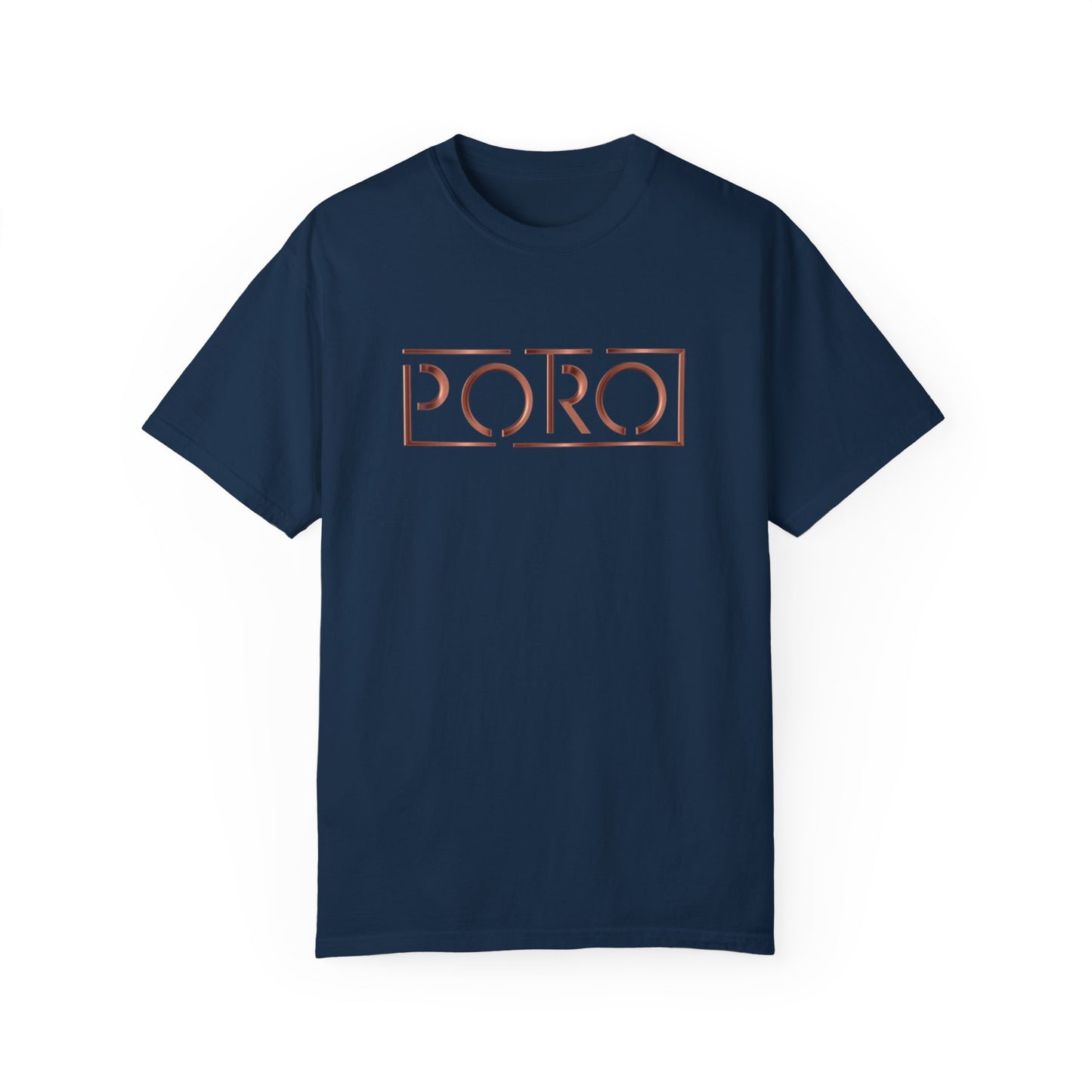 Unisex Garment-Dyed T-shirt with 'PORO' Design - Casual Fashion for Everyday Wear