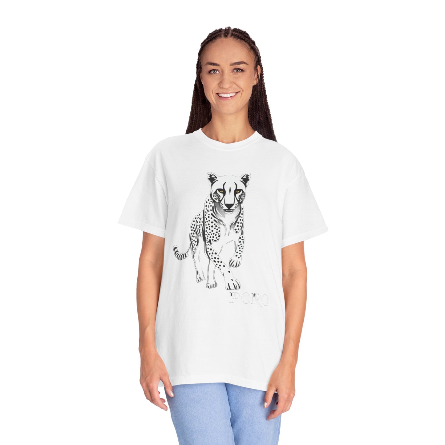 Cheetah Graphic Unisex T-Shirt - Wild Animal Art Tee for Nature Lovers poro brand