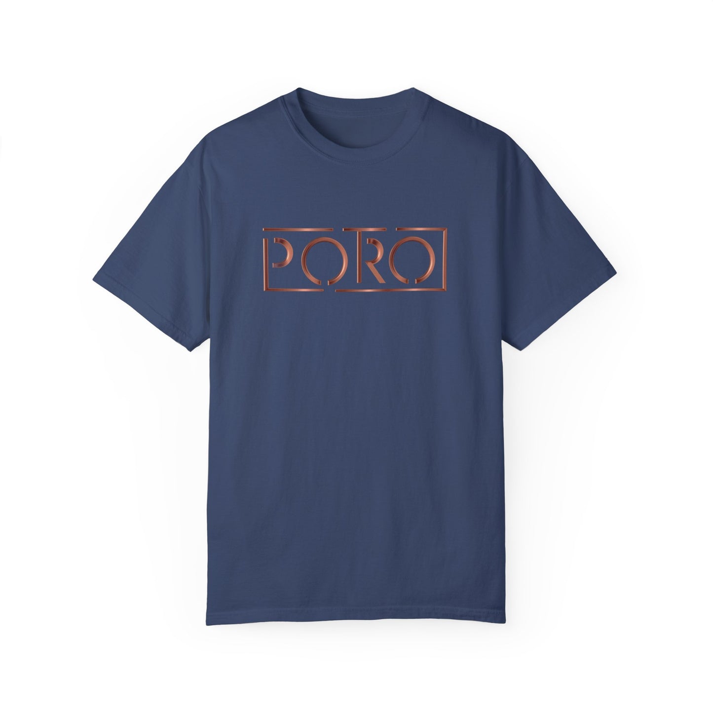Unisex Garment-Dyed T-shirt with 'PORO' Design - Casual Fashion for Everyday Wear
