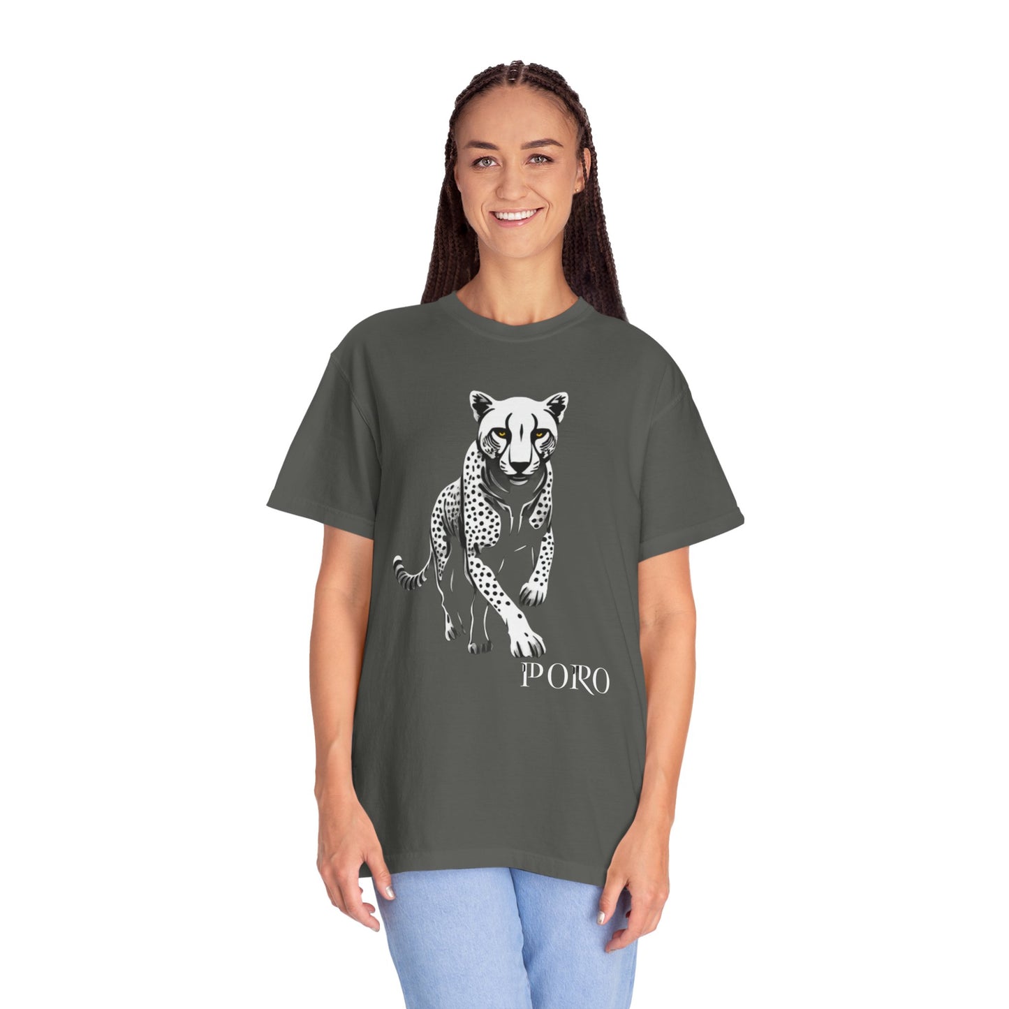 Cheetah Graphic Unisex T-Shirt - Wild Animal Art Tee for Nature Lovers poro brand