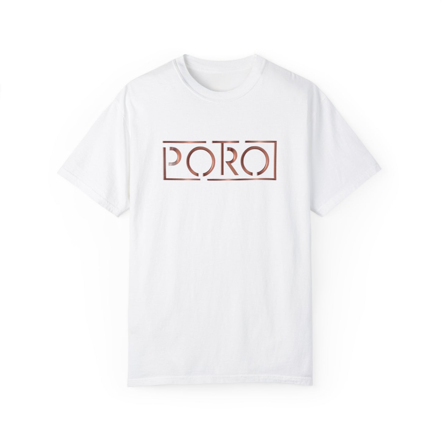 Unisex Garment-Dyed T-shirt with 'PORO' Design - Casual Fashion for Everyday Wear