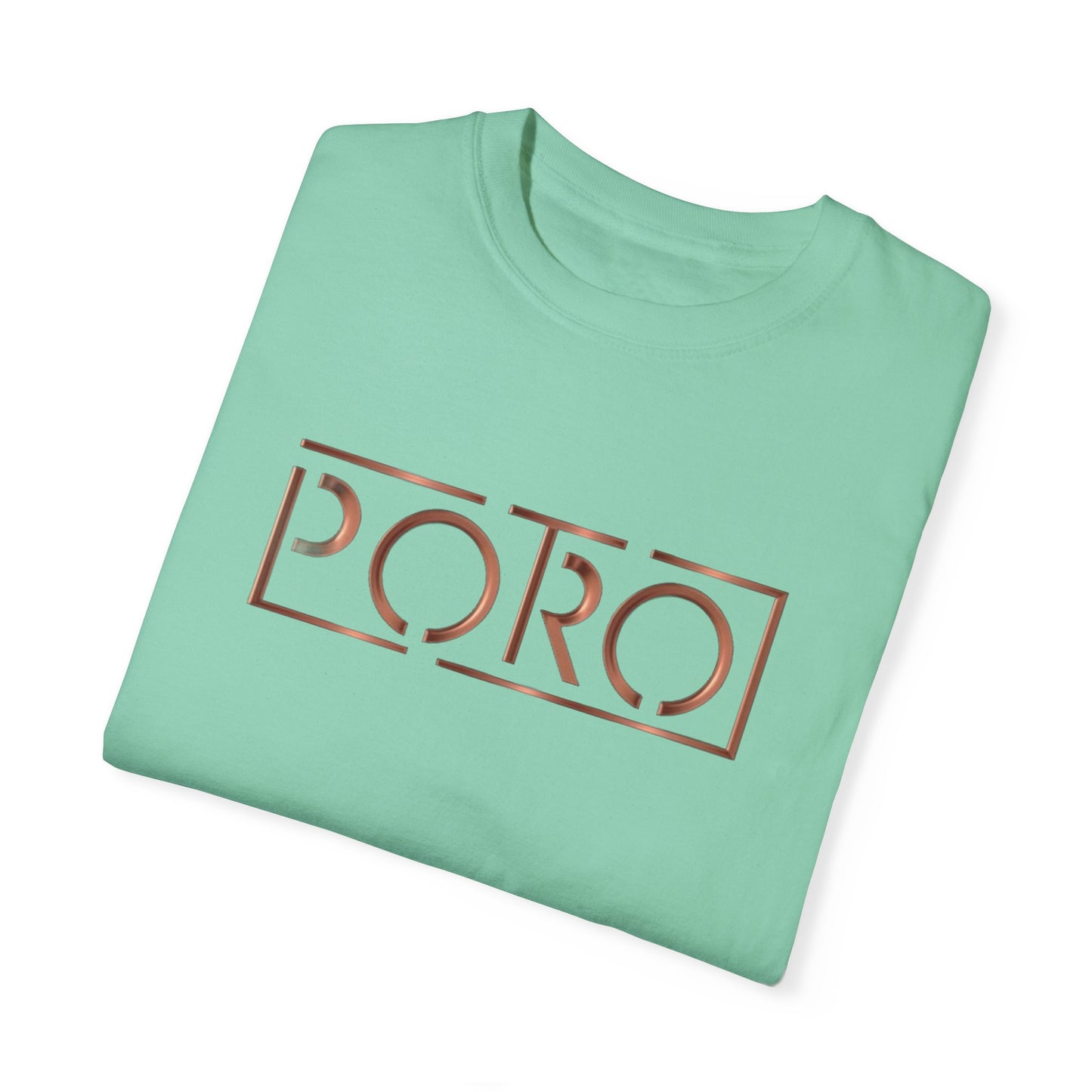 Unisex Garment-Dyed T-shirt with 'PORO' Design - Casual Fashion for Everyday Wear