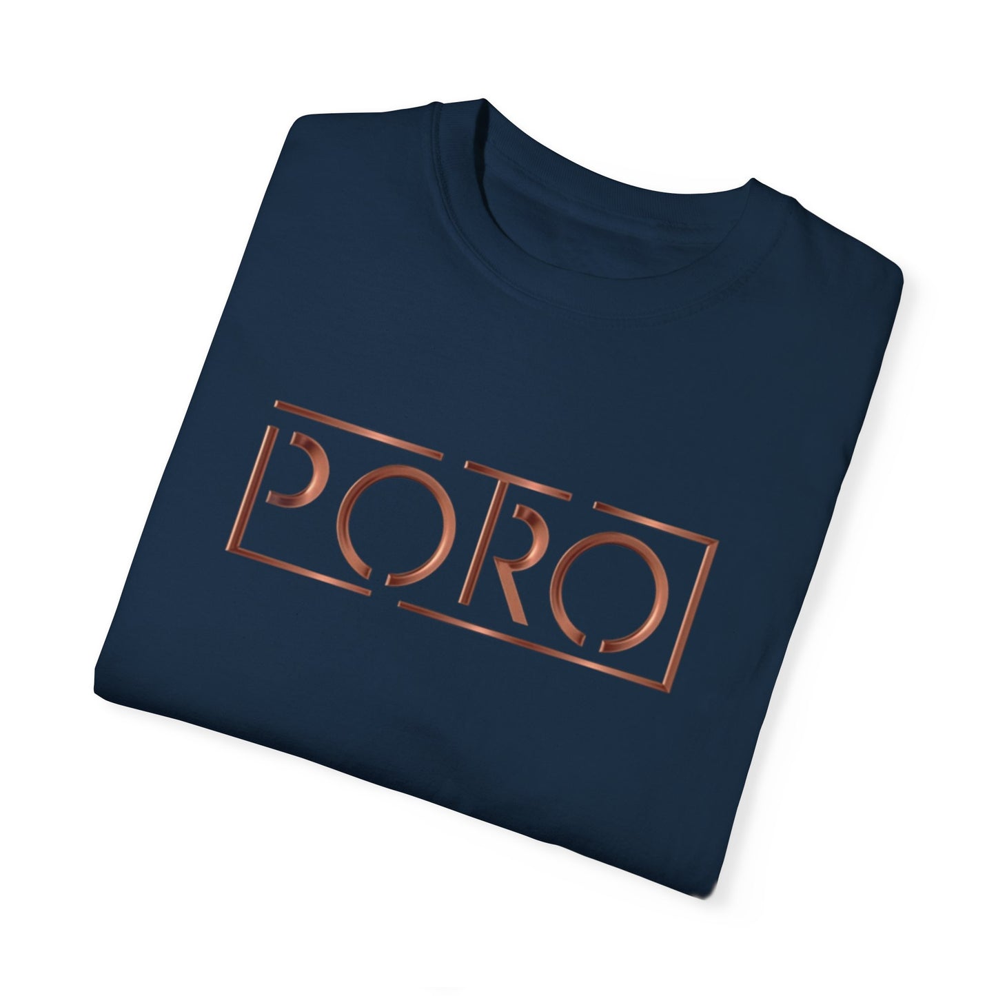 Unisex Garment-Dyed T-shirt with 'PORO' Design - Casual Fashion for Everyday Wear