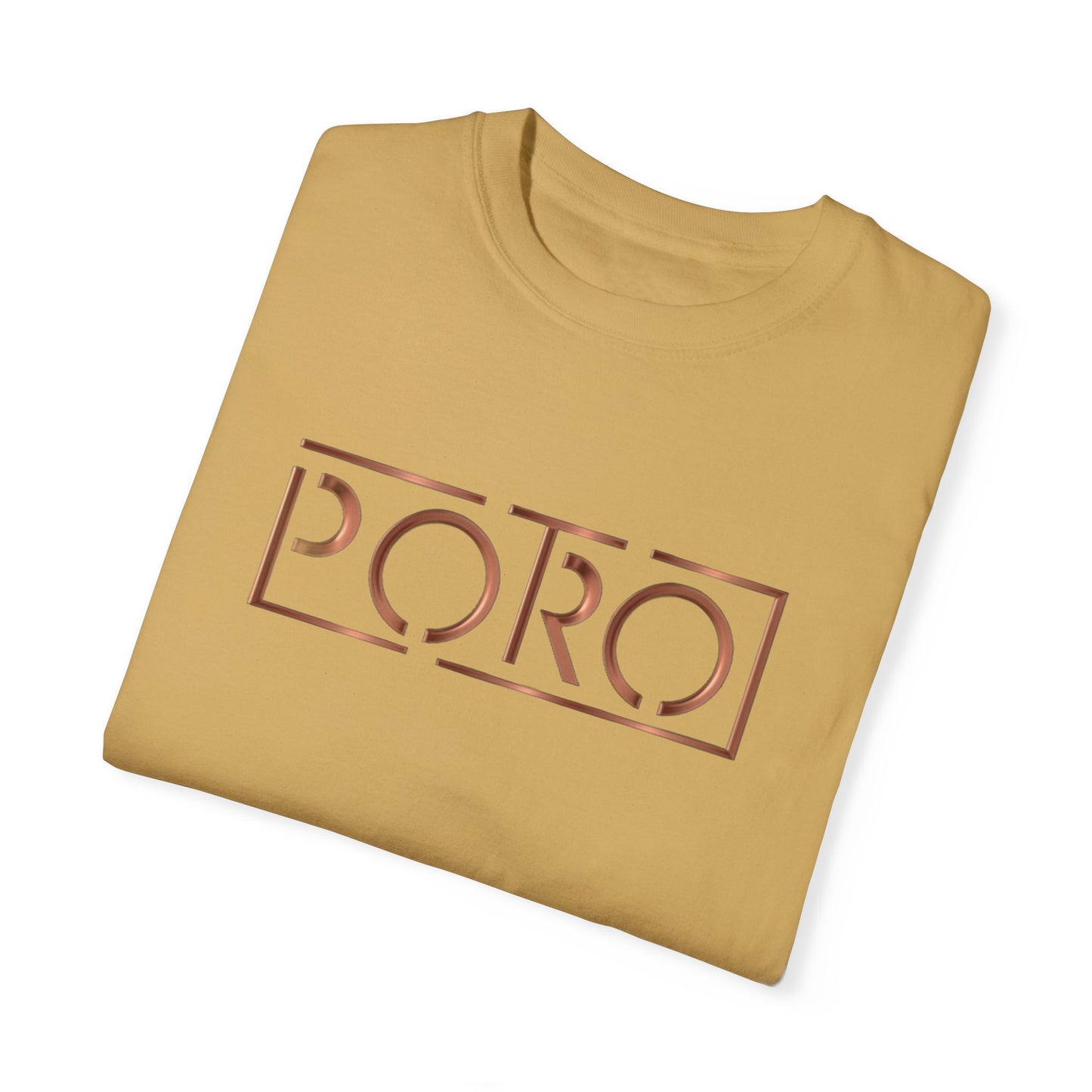 Unisex Garment-Dyed T-shirt with 'PORO' Design - Casual Fashion for Everyday Wear