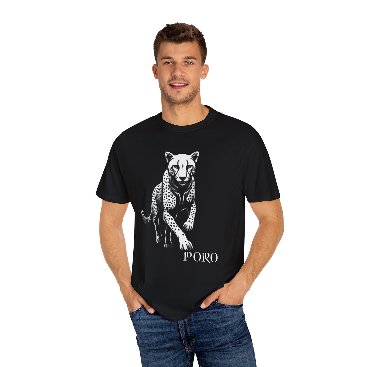 Cheetah Graphic Unisex T-Shirt - Wild Animal Art Tee for Nature Lovers poro brand