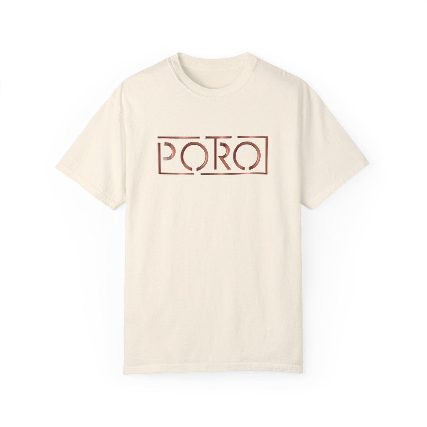 Unisex Garment-Dyed T-shirt with 'PORO' Design - Casual Fashion for Everyday Wear