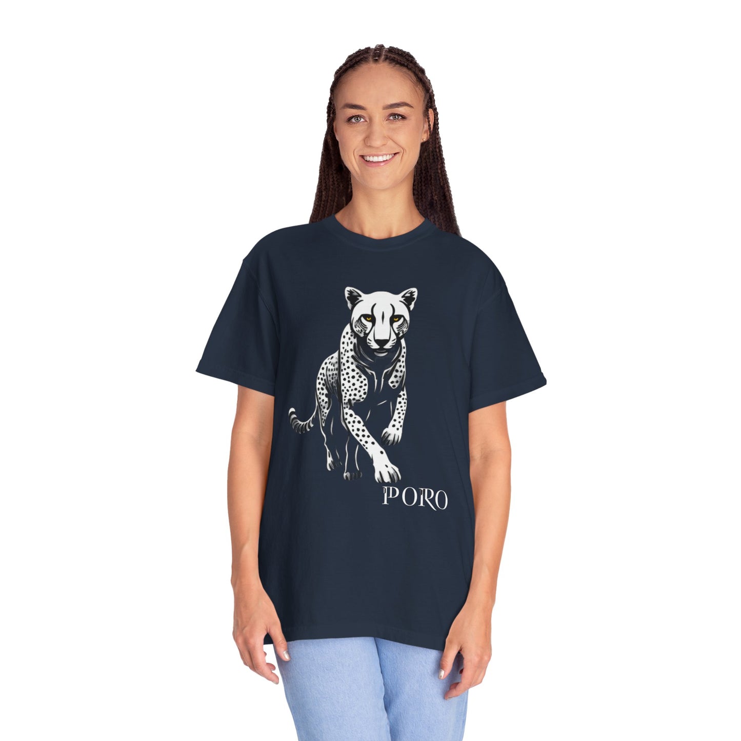 Cheetah Graphic Unisex T-Shirt - Wild Animal Art Tee for Nature Lovers poro brand