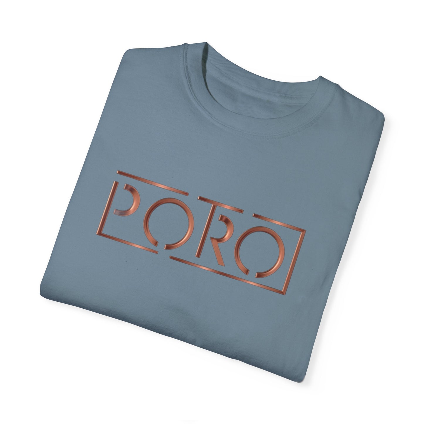 Unisex Garment-Dyed T-shirt with 'PORO' Design - Casual Fashion for Everyday Wear
