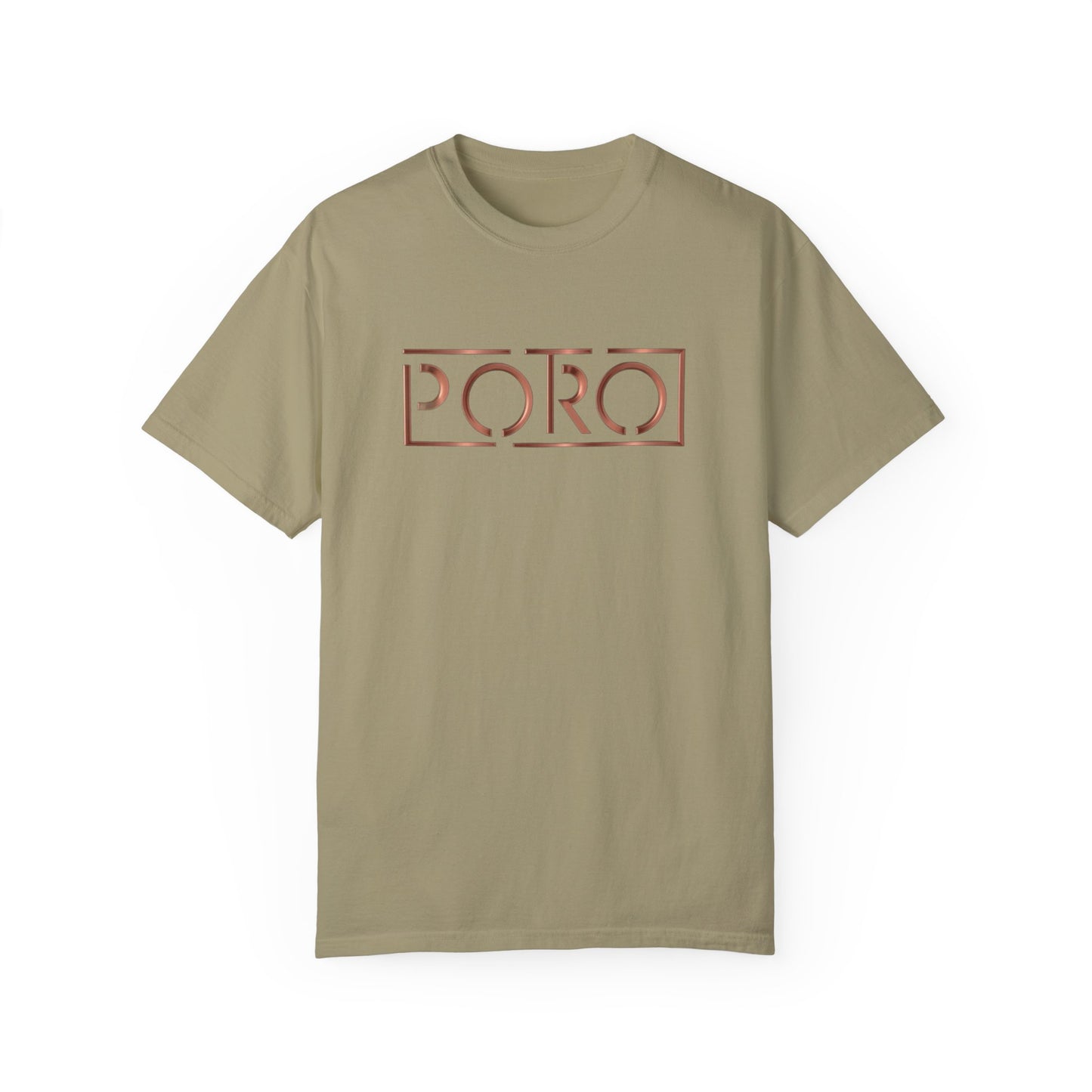 Unisex Garment-Dyed T-shirt with 'PORO' Design - Casual Fashion for Everyday Wear