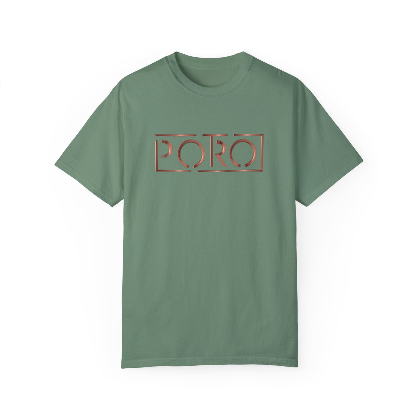 Unisex Garment-Dyed T-shirt with 'PORO' Design - Casual Fashion for Everyday Wear